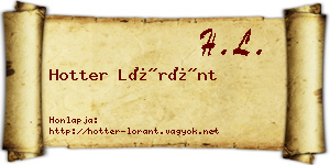 Hotter Lóránt névjegykártya