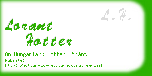 lorant hotter business card